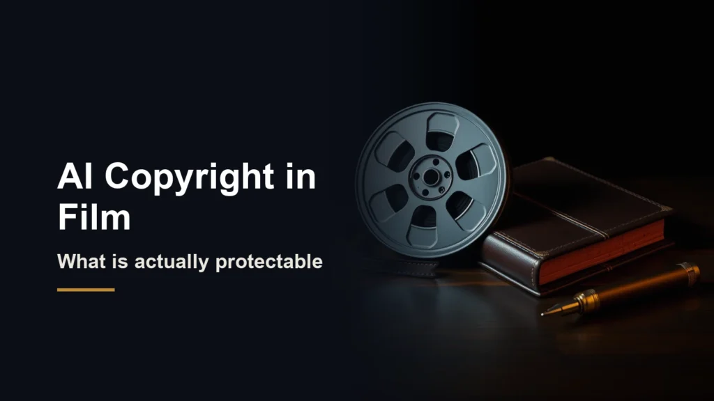 Headline AI Copyright in Film, what is actually protectable, beside a film reel, a leather-bound book and a fountain pen
